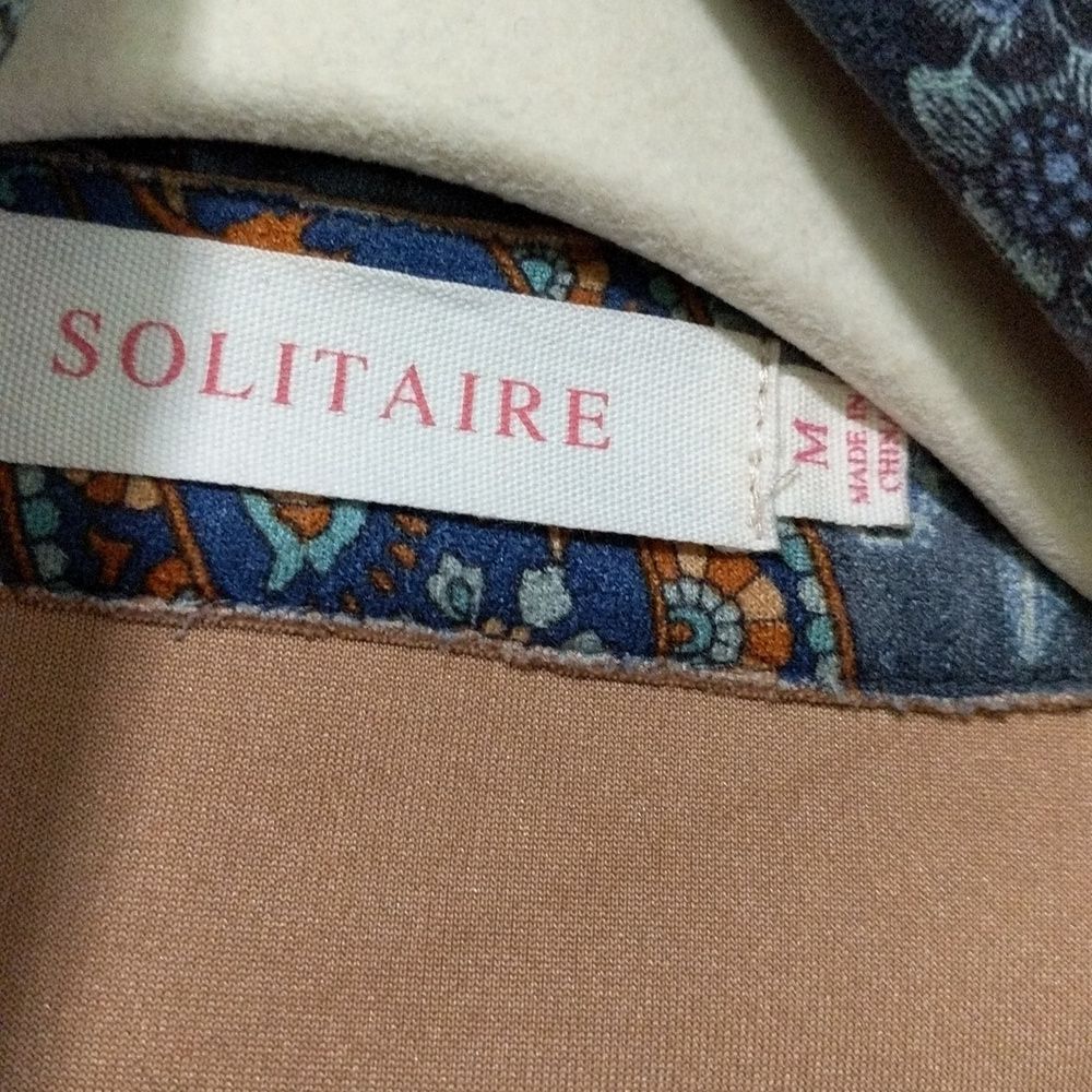 Solitaire women's faux suede belted paisley floral boho 20-658 career jacket M - Picture 4 of 9